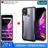 Soft Case Infinix Hot 10T 2021 Soft Hard Casing Free Tempered Glass