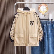 เสื้อคลุมมีเฮด เด็กอายุ 8-12 ปี สไตล์เทเทิลคอลเลจ ใส่สบาย ซับในแบบ thermal, ลายพิมพ์เต็มแบบเต็มตัว เ