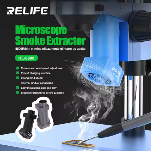 RELIFE RL-6600 Microscope Smoke Extractor Three-speed Wind Speed Adjustment 8500R/Min Effectively Re