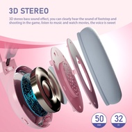 Cute Gaming Headset Pink Headphones with Mic and Noise cancellation Wired for Girls Kids hedset PC L