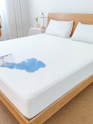 1入組素色床墊罩極簡白色複合織物臥室防水床墊保護罩