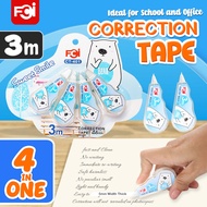 FCI Mini Cute Bear 4 in 1 Correction Tape For School, Stationery and Office Supplies Correction Tape