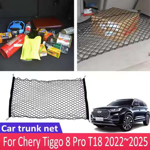 Car Accessories For Chery Tiggo 8 Pro T18 2022~2025 Trunk Seat Luggage Net Sundries Isolation Storag