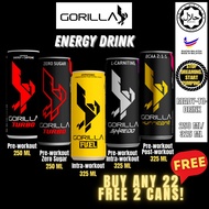GORILLA Energy Drink Ready To Drink 250ml/325ml Sports Energy Booster Hydration Fat Burner BCAA Work