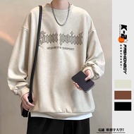 [K-2] Electric Embroidery Goethe Character University T Long-Sleeved Top Loose Version Men Women Cas