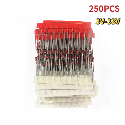 25 Values 1W Zener Diode Assorted Kit 3V 3.3V 3.6V 3.9V 4.3V 4.7V 7.5V 10V 20V 33V Switching Diode A