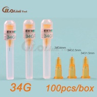 34G 4Mm 2.5Mm เข็มเจาะเข็มฉีดยาโปร่งใสฉีดผิว Prick กาวเคล็ดลับที่ชัดเจนสำหรับเครื่องมือเข็มฉีดยา