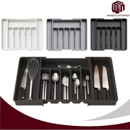 Cutlery Organizer Adjustable Cutlery Storage Tray Expandable Spoon Fork Divider Drawer Organizer