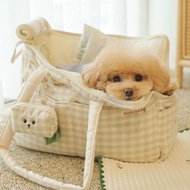 Bagel Korea ba & ttang Linen Plaid 2 in 1 Shoulder Outing Bag [B206]