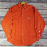 KEMEJA LENGAN PANJANG CASUAL PRIA WARNA ORANGE BRAND CARHARTT SIZE 4L