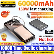 ✨24 hours delivery✨ mini ccc power bank 60000mAh with 4 Cable power bank 3c certified magnetic power