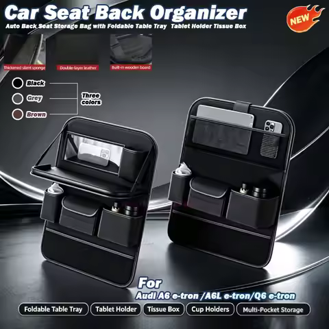 For Audi A6 e‑tron /A6L e‑tron/Q6 e‑tron Car Seat Back Organizer Auto Back Seat Storage Bag with Fol