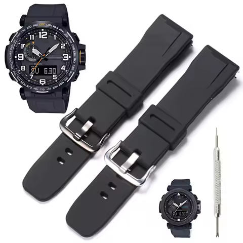 Watch Accessories For Pro Trek PRG-650Y Suitable For Casio prg650 PRG-600 PRW6600 Men's Silicone wri