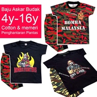 Bomba firefighter Shirt Budak Camouflage Kid Tshirts Baju Askar Budak Unisex , Baju Tidur, Baju Buda