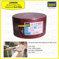 langsol kertas amplas roll / abrasive cloth roll waterproof p320/5r