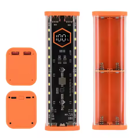 8 Slots 21700 Battery Case DIY Kit Mecha Transparent Quick Charge Flash Charger Battery Case Kit Pow