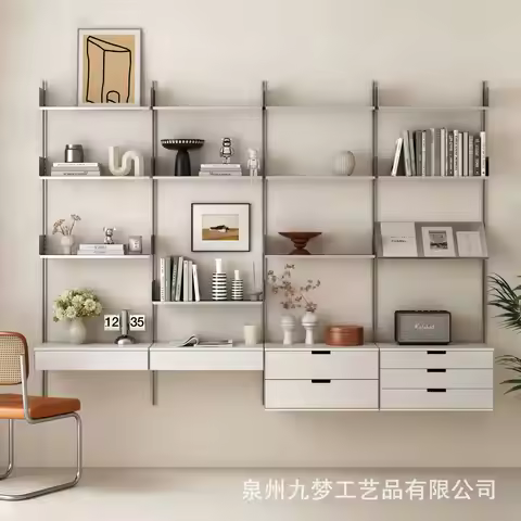 Nine dreams track bookshelf vitsoe606 stainless steel wall shelf DIY display rack