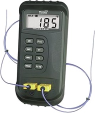 Thomas Traceable Two-Channel Thermometer, with Offsets, -58 to 1999 degree F, -50 to 1300 degree C
