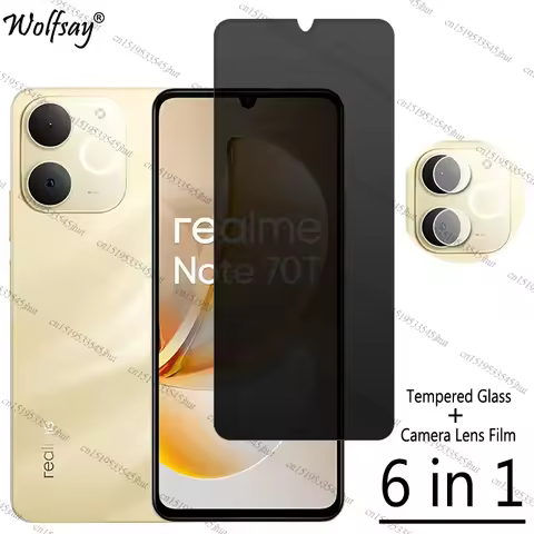 Privacy Screen Protector For Realme Note 70 Anti-Spy Tempered Glass For Realme Note 70 Camera Glass