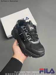 ฟิล่า FILA FUSION TREK Starry Low-Top Chunky Sneakers - Italian Heritage Athletic Brand Clunky Dad Shoes รองเท้าวิ่ง รองเท้าฟุตบอล รองเท้าสเก็ตบอร์ด รองเท้าผ้าใบสีขาว