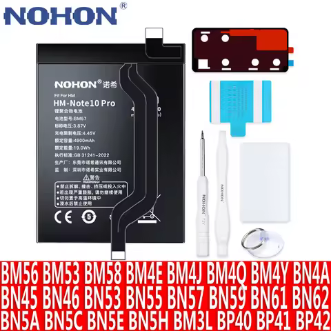 NOHON for Redmi Battery Note 13 11 10 9 8 7 6 5 K60 K50 K40 K30 K20 Xiaomi Bateria BM56 BN57 BM58 BN