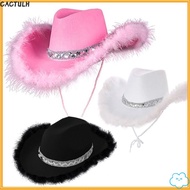 CACTULH Cowgirl Hat Women Fashion Cowboy Accessory Cosplay Performance Sequin Cowgirl Hats