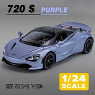 LEO 1:24 McLaren 720S ประตูเอฟเฟกต์เสียงและแสงสามารถเปิดได้โมเดลรถโลหะผสม diecast ของเล่น โมเดล ของเ