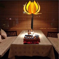 Retro Lotus Chandelier Living Room Chinese Style Fabric Lotus Lantern Tea Room Buddhist Temple Ceili