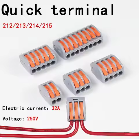 10pcs Quick Terminal Connector 212/213/214/215 Hard And Soft Wire Parallel Connector Connector Press