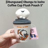 Doll Zip Bag Rare Hanging Tag [Obungsan] Obungu to Issho Coffee Cup Plush Pouch 5" 2/69