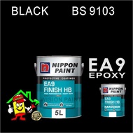 BLACK BS 9103 - NIPPON EA9 EPOXY FINISH HB ( 5L ) / EPOXY FLOOR PAINT / HEAVY DUTY / PROTECTIVE COAT