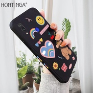 Hontinga เคสโทรศัพท์ Xiaomi Redmi Note 7 Note7 Proเคสมือถือซิลิโคนนิ่มทรงสี่เหลี่ยมลายหมีดอกไม้สายรุ้งใส่ขอบยางเคสคลุมเต็มกล้องเคสป้องกันด้านหลังเคสโทรศัพท์แบบนิ่มสำหรับเด็กผู้หญิง