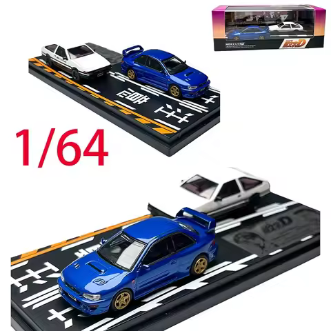Anime Club Diecast 1/64 Scale Toyota AE85 Alloy Car Model Subaru GC8 Play Vehicles Toys for Boys Ori