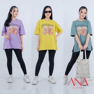 Oversize T-Shirt with Slit Premium Cotton 24s - Kaos Oversized Wanita Belah - Belah Samping - Zalmore