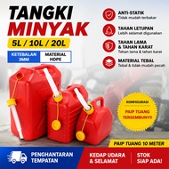 Plastik Tong minyak petrol Fuel Gasoline Tank Oil Tank With Spout Motorcycle Tong Minyak 5 10 20L