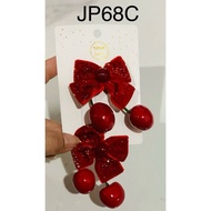MERAH JP68 a,B,C,D,J,K,N,M,N Red ribbon couple clips, cherry clips