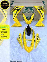 (STICKER TANAM/AIRBRUSH) RAPIDO COVER SET RS150R V2 SUPRA GTR-150 (10) YELLOW