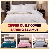 🔥Hot Sales🔥🇲🇾 Zipper Quilt Cover Sarung Selimut Cover Only single queen king 拉链被套亲肤可机洗不掉色不起球单人双人被套