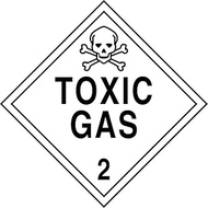 Accuform MPL206VP50 Plastic Hazard Class 2 DOT Placard, Legend "TOXIC GAS 2" with Graphic, 10-3/4" W
