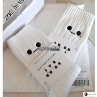 Yuanyuan ins Socks BAI Jingting Same Style Smiley Face Mid-Tube Women Warm Outer Wear Simple < GOOD 