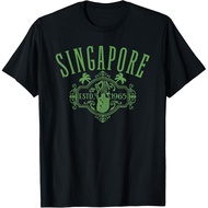 Men's cotton T-shirt Singapore Merlion Vintage Style Design Souvenir T-Shirt Vintage T-shirt Fast Sh