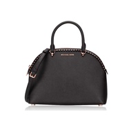 Michael Kors Emmy Large Dome Leather Satchel Bag - Black