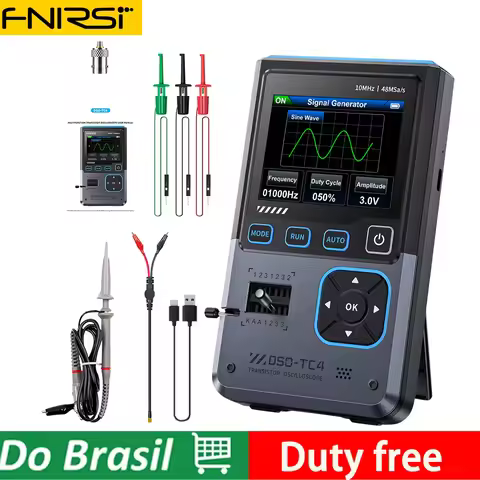 FNIRSI DSO-TC4 Upgrade 3 in 1 Digital Oscilloscope 10MHz 48Ms/s Transistor Tester Electronics Compon