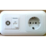 Socket + data module LAN CAT 6 CAT6 outlet + TV socket