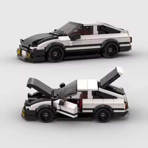 Ae86 Initial D City Car Speed Racer MOC Ae86 GT-Apex Vehicle Model Building Blocks Brick Racing Init