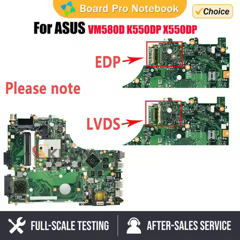 X550DP/X570DP Mainboard For ASUS X550D X750D X550DP X750DP A550D F550D K550D Laptop Motherboard LVDS