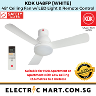 KDK U48FP Ceiling Fan 48  w/ LED Light &amp;amp LCD Remote Control (HDB or apartments with low ceiling 2.6 metres to 3 metres height)