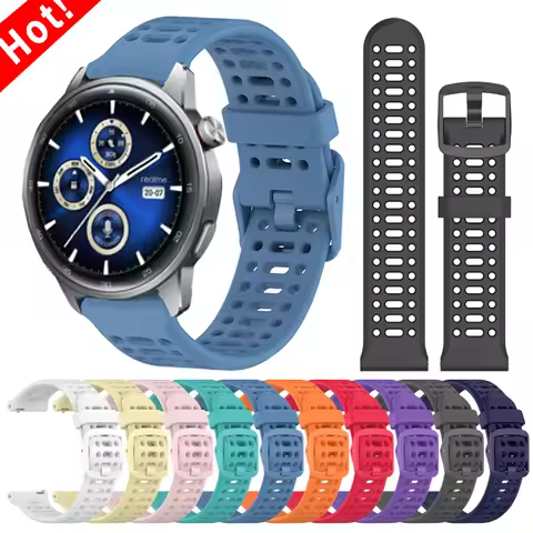 22mm Silicone Watch Band For Realme Watch S2 Adjustable Strap For Realme Watch S 2 3 Pro/Watch S 2 3