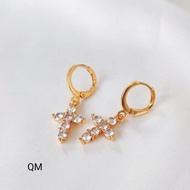 Anting Salib Xuping Import Lapis Emas 18k