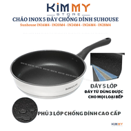 Chảo INOX 5 đáy chống dính SUNHOUSE IN16M4-IN28M4 Siêu Dày (dùng được trên mọi loại bếp)